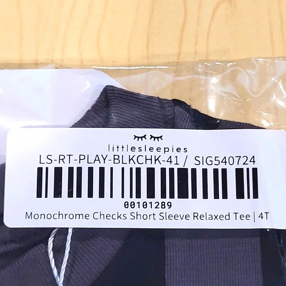 Little Sleepies - Checkered Black Shirt - Picture 2 of 2